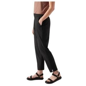 Athleta Brooklyn Textured Ankle Pant Jogger Slim Leg 10 Black Lightweight